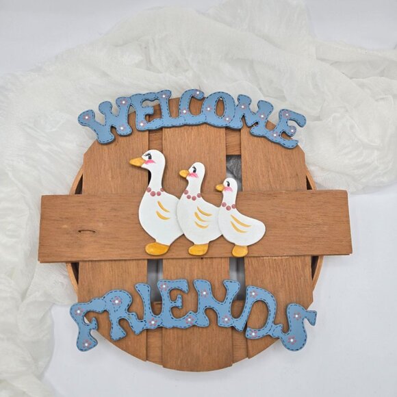 Goose Welcome Sign | Wooden Wall Plaque | Farmhouse Cottagecore Decor | Handmade - Picture 1 of 5